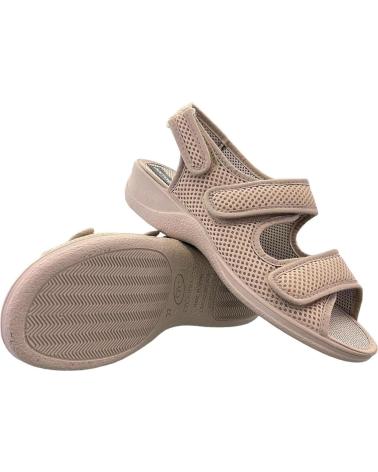 SANDALES D`CUTILLAS TOILE VELCRO MARRON CLAIR MODÈLE 21739 MARRóN