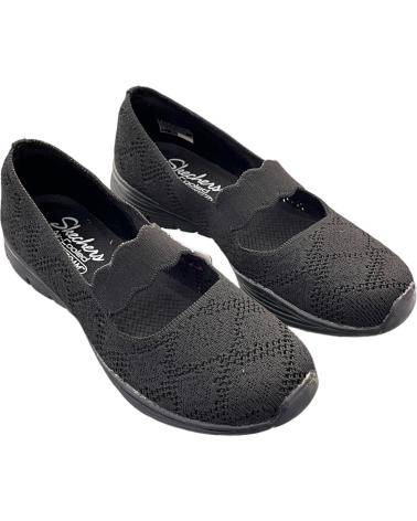 SKECHERS BAILARINAS CASUAL SEAGER-CASUAL PARTY 158110-BBK NEGRAS PARA MUJER NEGRO