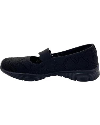SKECHERS BAILARINAS CASUAL SEAGER-CASUAL PARTY 158110-BBK NEGRAS PARA MUJER NEGRO