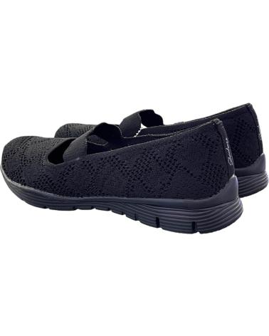 SKECHERS BAILARINAS CASUAL SEAGER-CASUAL PARTY 158110-BBK NEGRAS PARA MUJER NEGRO