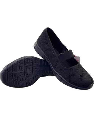 SKECHERS BAILARINAS CASUAL SEAGER-CASUAL PARTY 158110-BBK NEGRAS PARA MUJER NEGRO