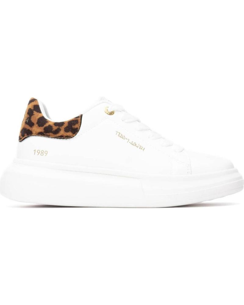 ZAPATILLAS TEDDY SMITH 120210 BLANCAS CON DETALLE ANIMAL PRINT CAMEL CAMEL-BLANCO