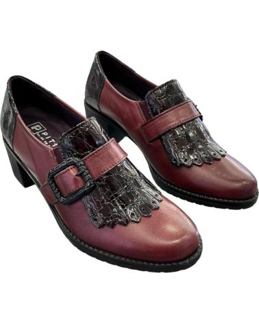 MOCASÍN PITILLOS 5332 DE TACÓN ESTILO CLÁSICO ROJO ROJO