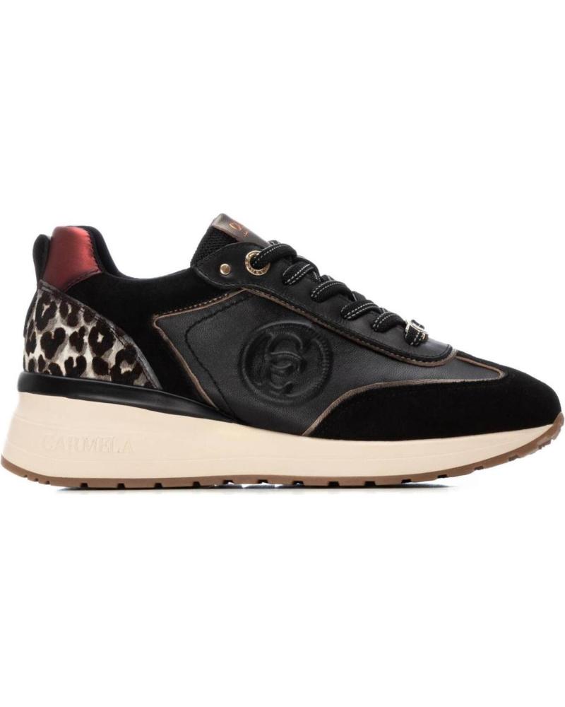CARMELA SNEAKERS 162441 BLACK WITH LEOPARD PRINT NEGRO