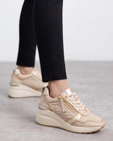 CARMELA SNEAKERS 162446 BEIGE WITH METALLIC EFFECT BEIGE
