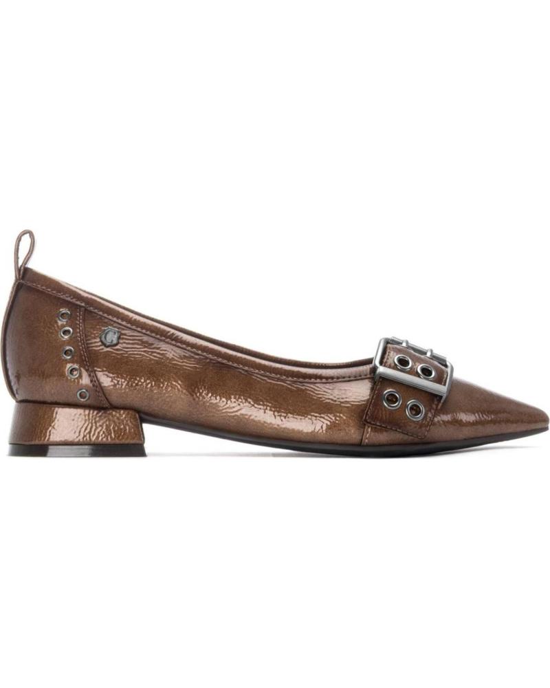 CARMELA 162709 TAUPE FLAT SHOE WITH DECORATIVE BUCKLE MORADO