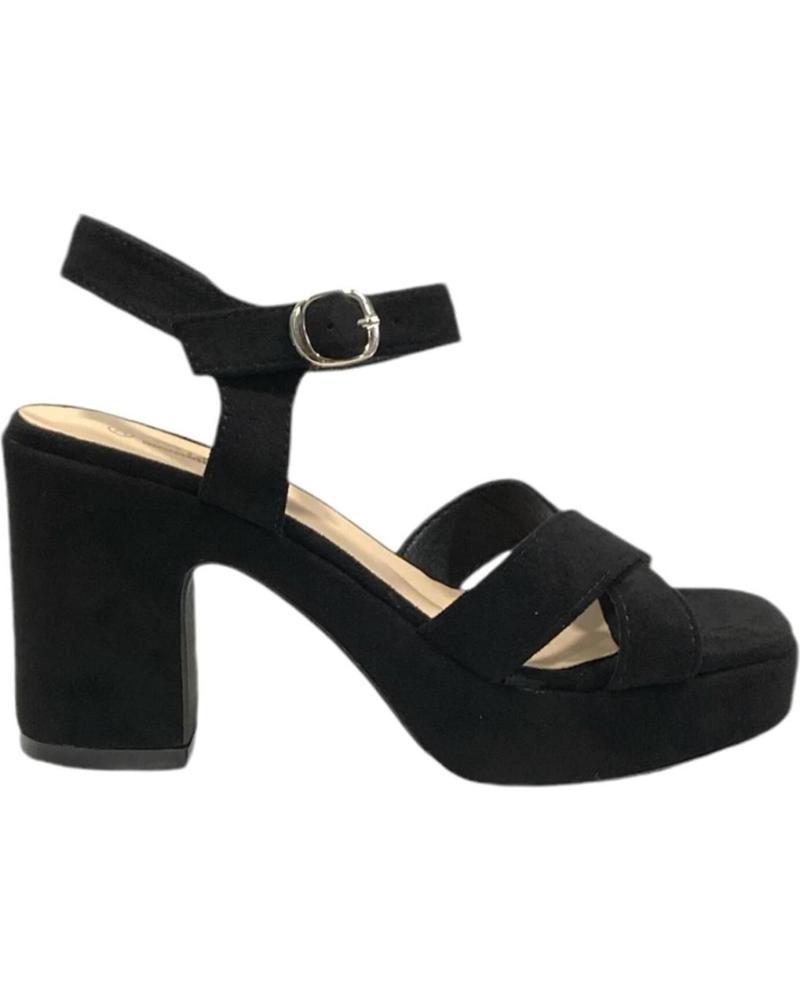 CALZADOMANIA SANDALIA TACON ANCHO NEGRO