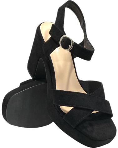 CALZADOMANIA SANDALIA TACON ANCHO NEGRO