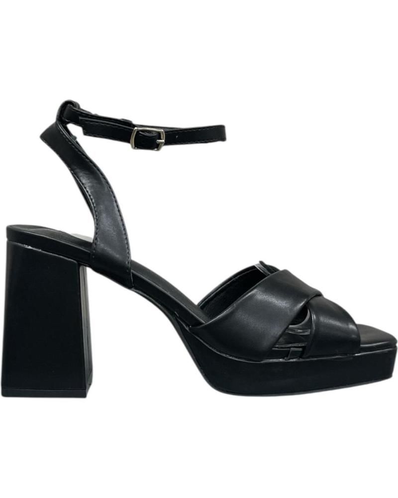 CALZADOMANIA SANDALIA DE TACÓN CRUZADA NEGRA NEGRO