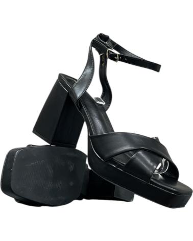 CALZADOMANIA SANDALIA DE TACÓN CRUZADA NEGRA NEGRO