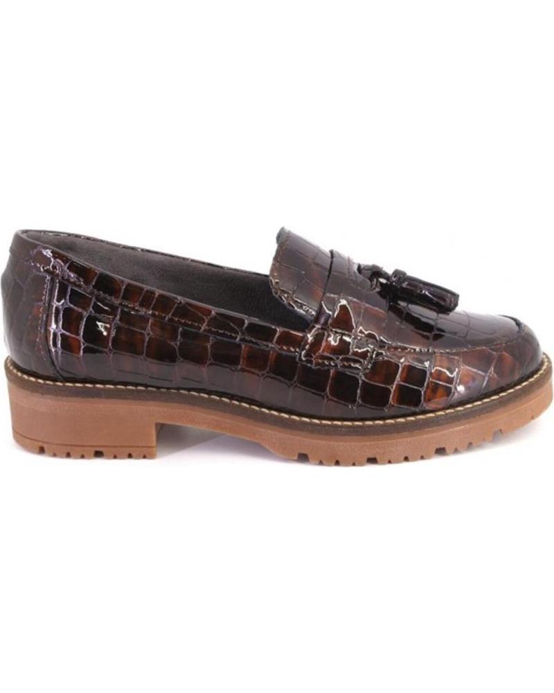 PITILLOS 10770 MOKASSINS BRAUN KROKO-EFFEKT MIT QUASTEN MARRON