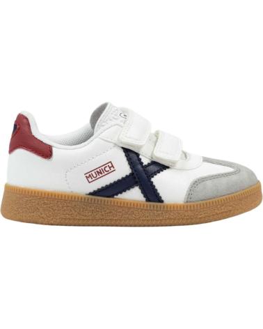 MUNICH ZAPATILLAS CASUAL NIÑO MINI BARRU VCO 8032010 BLANCAS CON VELCROS WHITE
