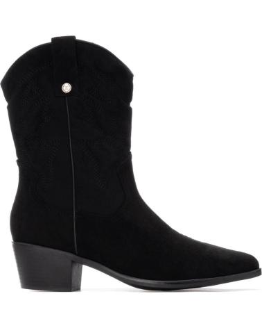 XTI 144307 BLACK SUEDE-EFFECT COWBOY BOOT WITH CUBAN HEEL NEGRO