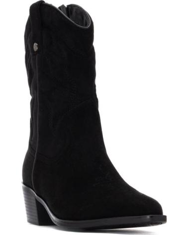 XTI 144307 BLACK SUEDE-EFFECT COWBOY BOOT WITH CUBAN HEEL NEGRO