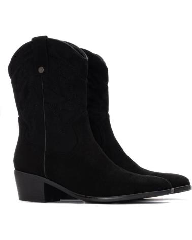 XTI 144307 BLACK SUEDE-EFFECT COWBOY BOOT WITH CUBAN HEEL NEGRO