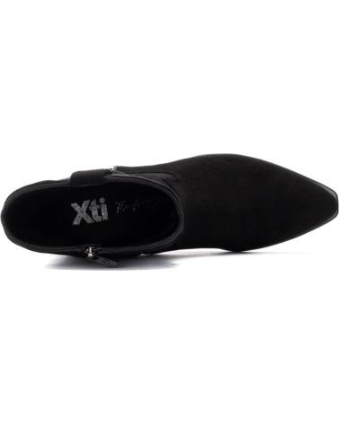 XTI 144307 BLACK SUEDE-EFFECT COWBOY BOOT WITH CUBAN HEEL NEGRO