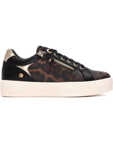 XTI 144414 BLACK LEOPARD PRINT SNEAKERS WITH ZIPPER NEGRO