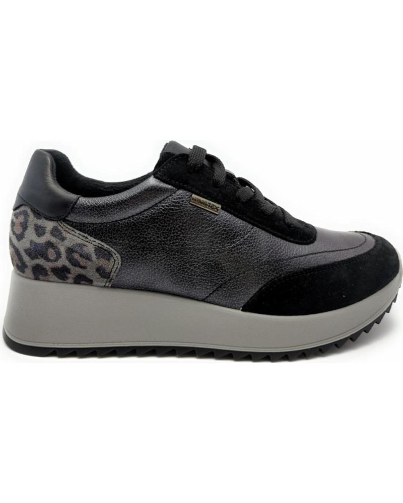 BASKETS IMAC 858248 EN CUIR ANTHRACITE NOIR NEGRO