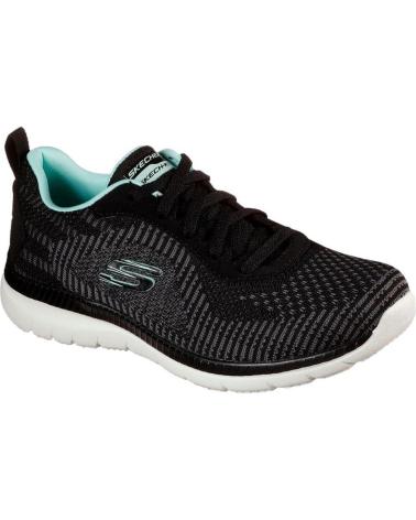 SKECHERS 149220 ZAPATILLAS RUNNING NEGRO CON DETALLES AZULES AZUL