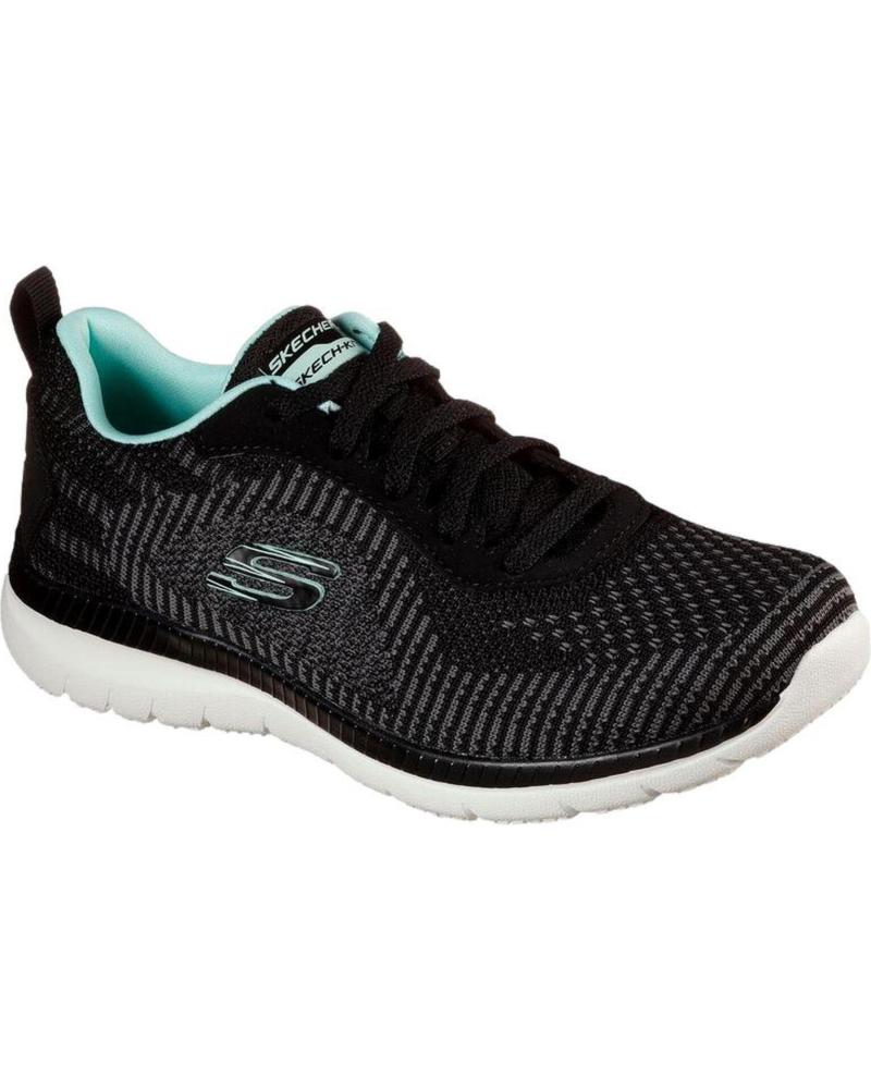 SKECHERS 149220 ZAPATILLAS RUNNING NEGRO CON DETALLES AZULES AZUL