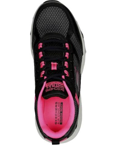 SKECHERS GO RUN TRAIL 128200 TRAIL RUNNING SHOES BLACK WITH PINK ACCENTS NEGRO
