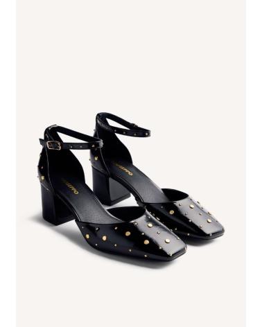 SAPATOS DE SALTO GIOSEPPO KINBRAE PRETOS COM TACHAS REF. 76188 NEGRO