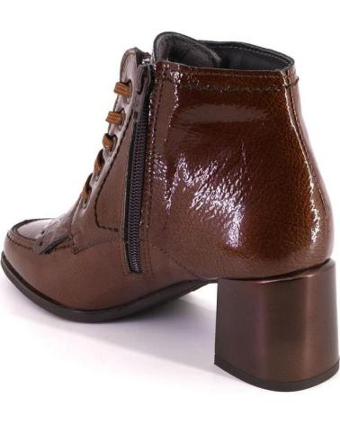 STIVALETTI IN PELLE PITILLOS 10833 CON LACCI E TACCO CUERO