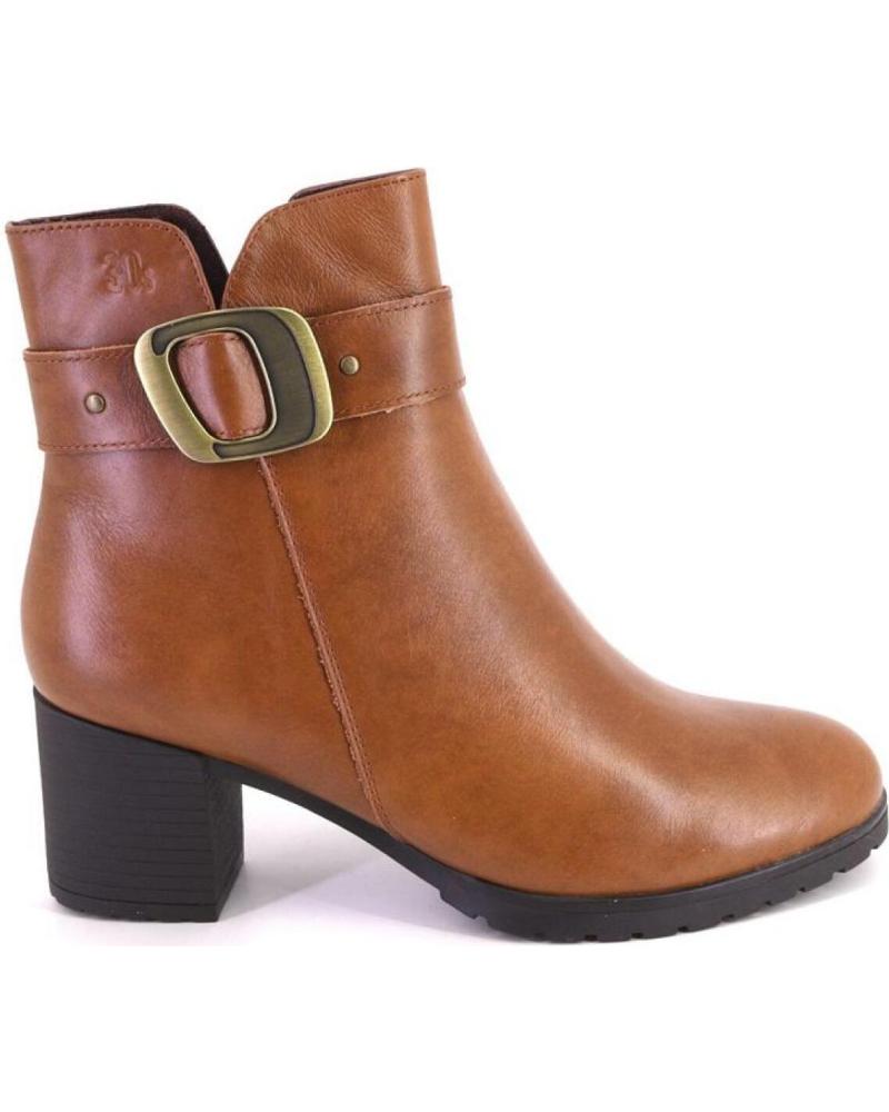 TREINTAS 4412: LEDERSTIEFELETTEN IN COGNAC MIT SCHNALLE CUERO