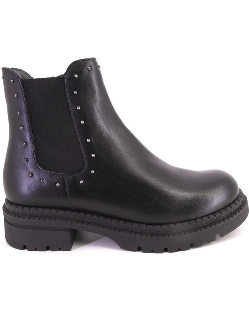 PITILLOS 10798 BLACK LEATHER ANKLE BOOT WITH STUDS NEGRO
