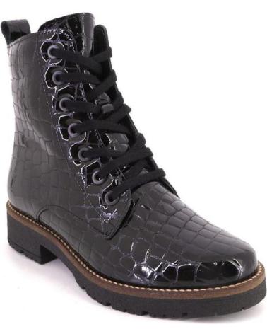 PITILLOS 10774 SCHWARZE STIEFELETTEN MIT KROKOPRÄGUNG UND SCHNÜRUNG NEGRO