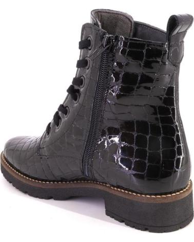 PITILLOS 10774 SCHWARZE STIEFELETTEN MIT KROKOPRÄGUNG UND SCHNÜRUNG NEGRO