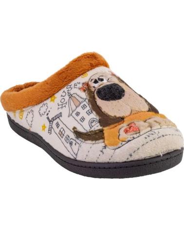 PLUMAFLEX 12281PERRITO PANTOUFLES MAISON MOTIF CHIEN BEIGE BEIGE