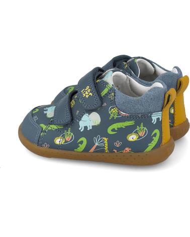 GARVALIN STIVALETTI BAREFOOT 251312 SOFT PETROLA STAMPA ANIMALI AZUL