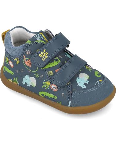 GARVALIN STIVALETTI BAREFOOT 251312 SOFT PETROLA STAMPA ANIMALI AZUL