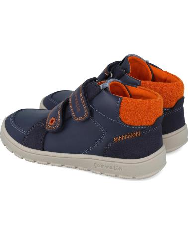 STIVALETTO BAREFOOT GARVALIN URBAN SOFT KIDS 251504 BLU MARINO CON ARANCIO AZUL