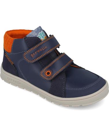 STIVALETTO BAREFOOT GARVALIN URBAN SOFT KIDS 251504 BLU MARINO CON ARANCIO AZUL