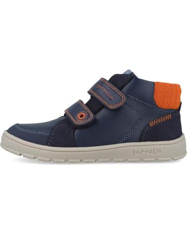STIVALETTO BAREFOOT GARVALIN URBAN SOFT KIDS 251504 BLU MARINO CON ARANCIO AZUL