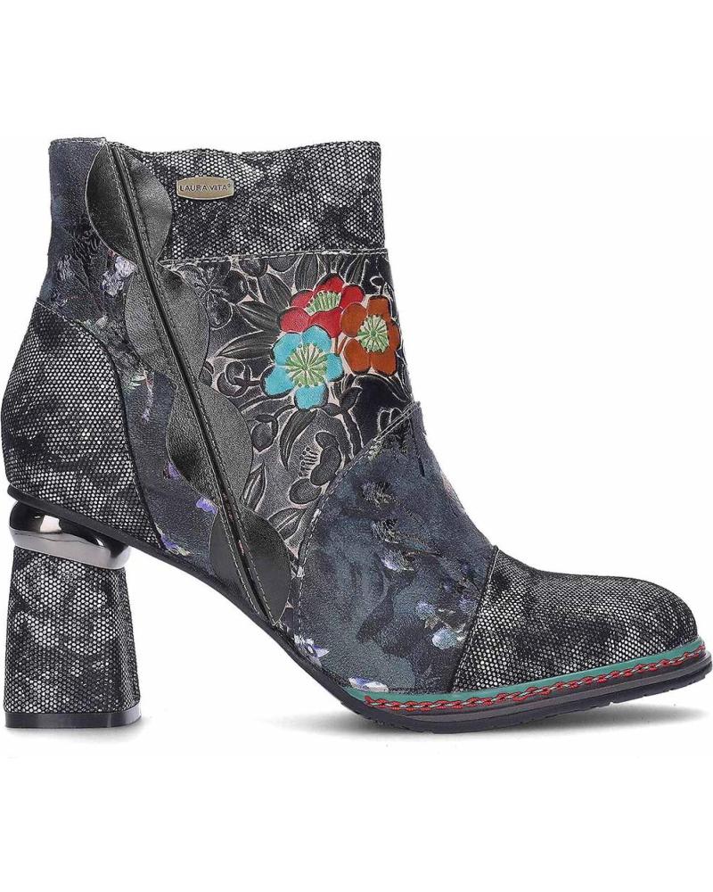 BOTTINES LAURA VITA KINOAO 20 NOIR IMPRIMÉ FLORAL NEGRO
