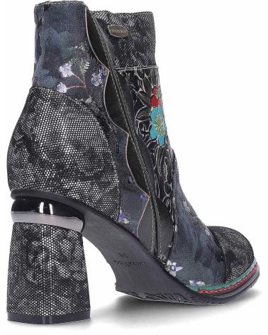 BOTTINES LAURA VITA KINOAO 20 NOIR IMPRIMÉ FLORAL NEGRO