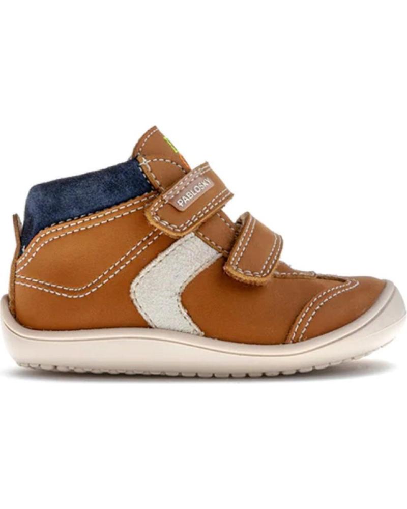 PABLOSKY BAREFOOT KIDS SNEAKERS 064284 BROWN LEATHER MARRóN