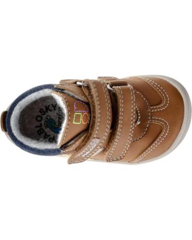 PABLOSKY BAREFOOT KIDS SNEAKERS 064284 BROWN LEATHER MARRóN