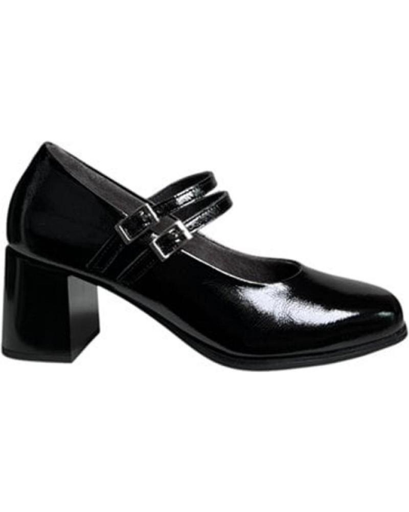 SCARPE CON TACCO PITILLOS 10831 NERE CON CINGHIE E FIBBIE NEGRO
