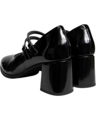 SCARPE CON TACCO PITILLOS 10831 NERE CON CINGHIE E FIBBIE NEGRO