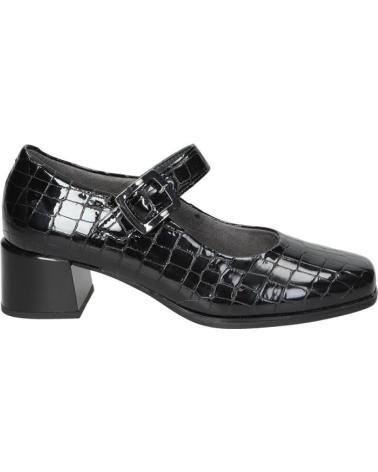 PITILLOS MARY JANE 10821 SCHWARZ KROKODIL-EFFEKT LEDER BLOCKABSATZ NEGRO