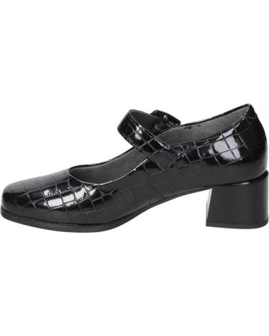 PITILLOS MARY JANE 10821 SCHWARZ KROKODIL-EFFEKT LEDER BLOCKABSATZ NEGRO