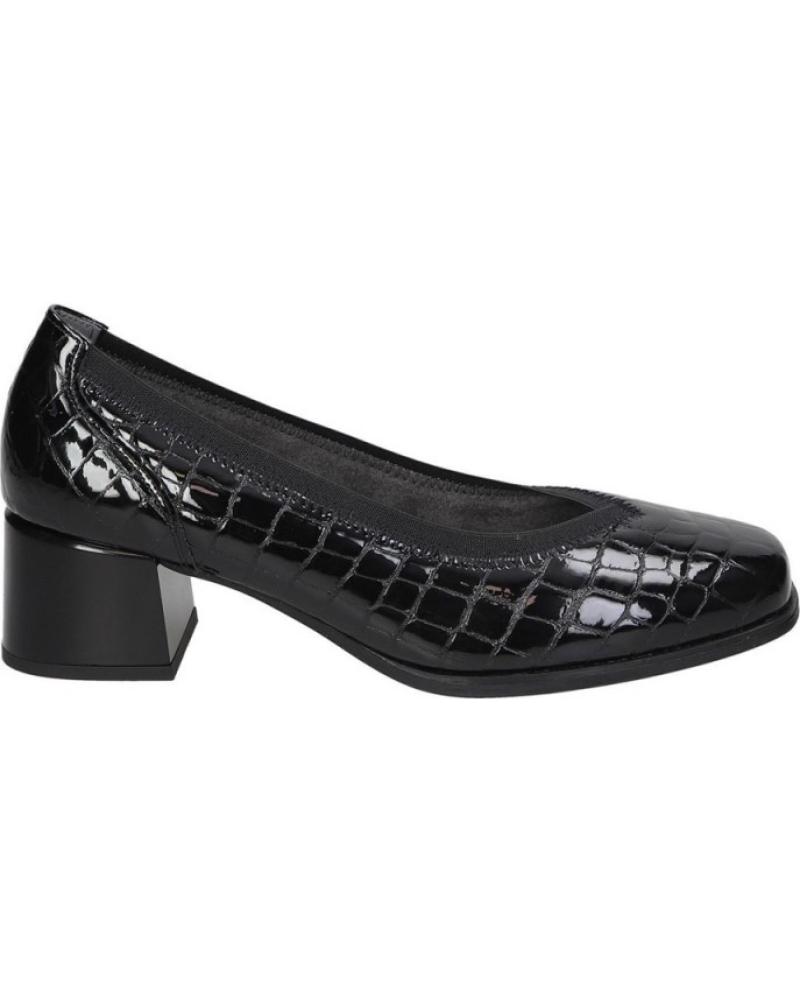 PITILLOS 10820 NERO: SCARPA CON TACCO BASSO E DESIGN EFFETTO COCODRILLO NEGRO