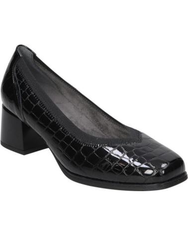 PITILLOS 10820 NERO: SCARPA CON TACCO BASSO E DESIGN EFFETTO COCODRILLO NEGRO
