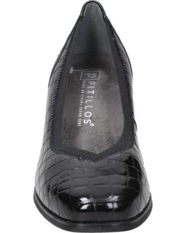 PITILLOS 10820 NERO: SCARPA CON TACCO BASSO E DESIGN EFFETTO COCODRILLO NEGRO
