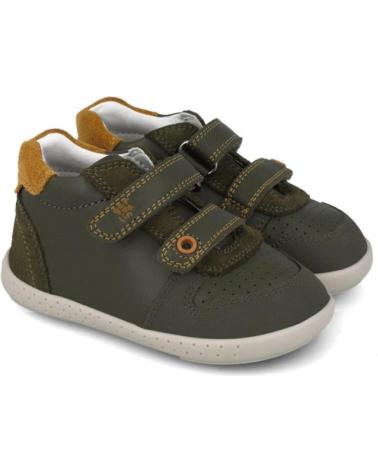 BOTTINES RESPECTUEUSES GARVALÍN BAREFOOT 251310 KAKI MILITAIRE POUR ENFANT VERDE