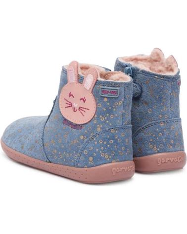GARVALIN STIVALETTI BAREFOOT IMPERMEABILI 251302 BLU CON DESIGN CONIGLIO AZUL